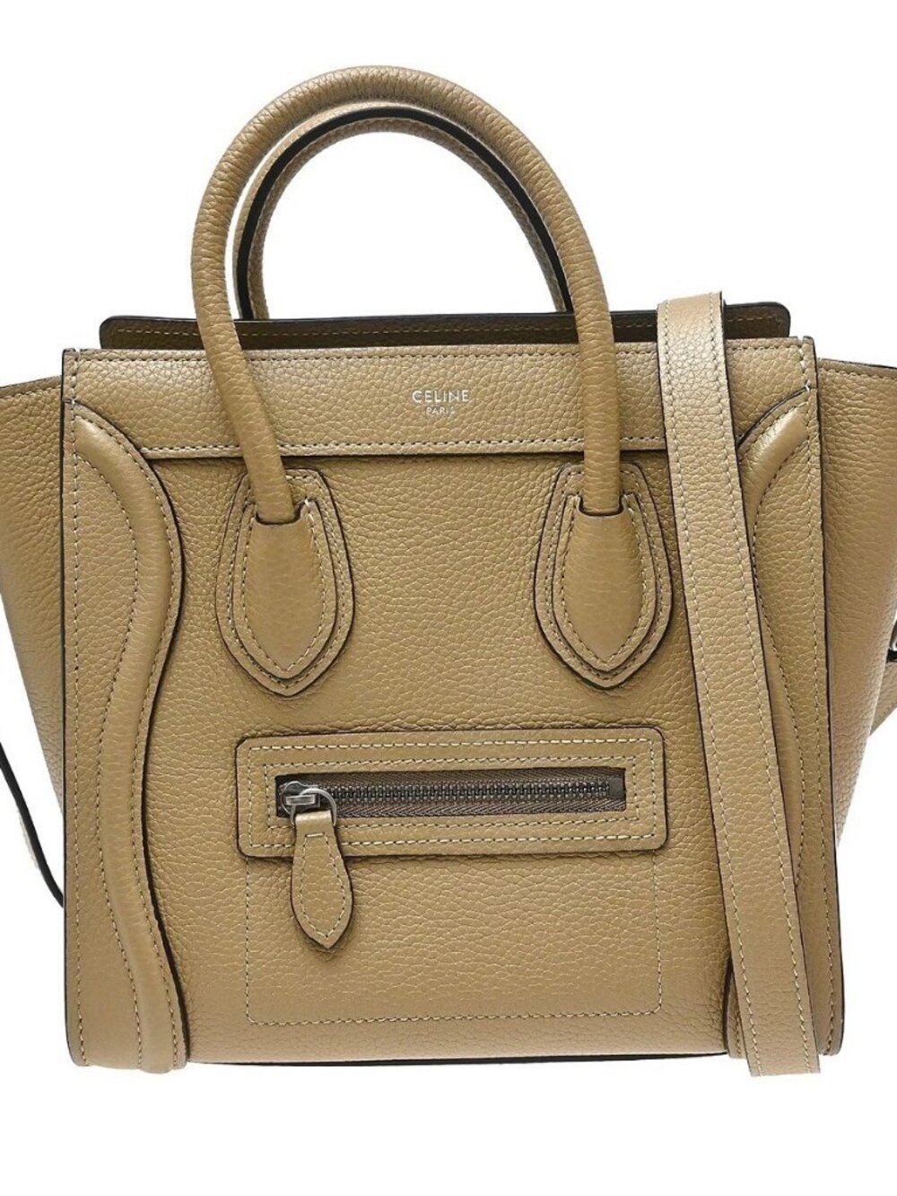 Celine Beige Nano Luggage 2way Tote Bag